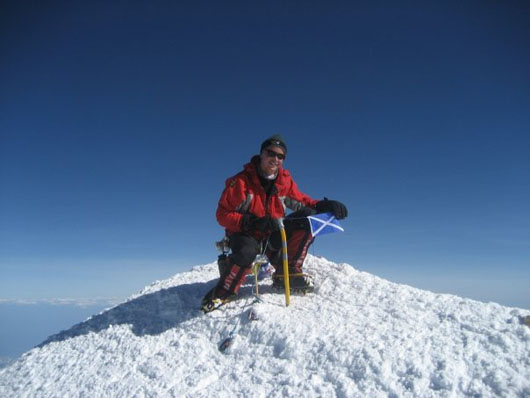 Geordie Stewart at the summit