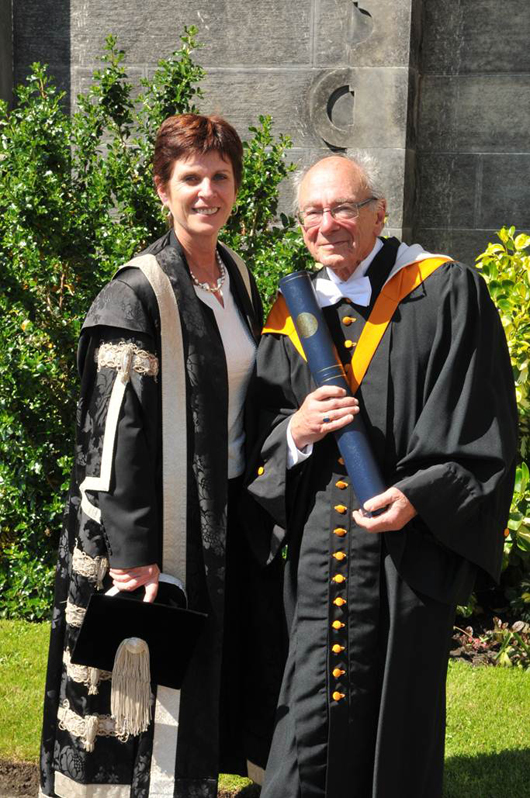 (L-R) Principal and Vice-Chancellor Louise Richardson and Professor Stanley Hoffman, Honorary Degree of Doctor of Letters