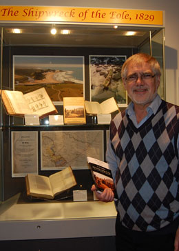 Dr David Culpin with some of the materials he used in his research, which are on display at the Museum of the University of St Andrews until March.