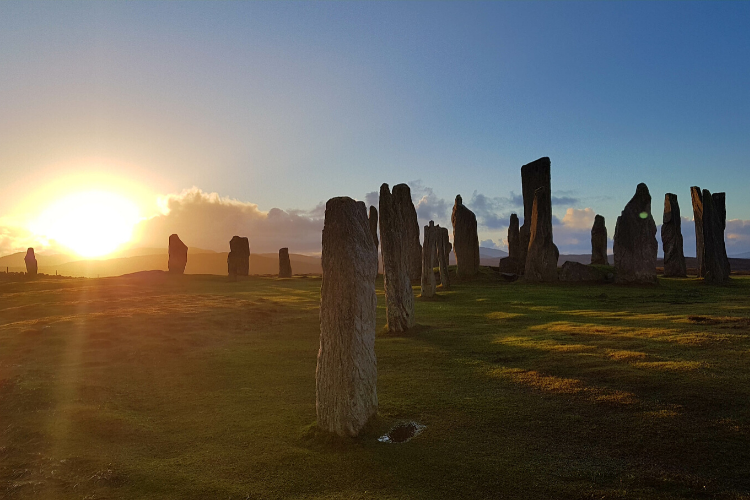 Hidden stone circle in the Outer Hebrides, Scotland