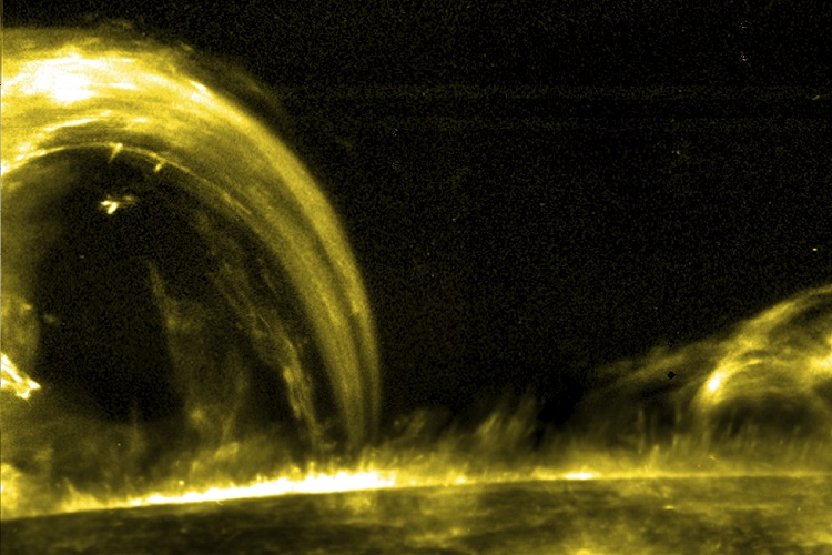 Nanojet storm - swirling golden light on the surface of the Sun