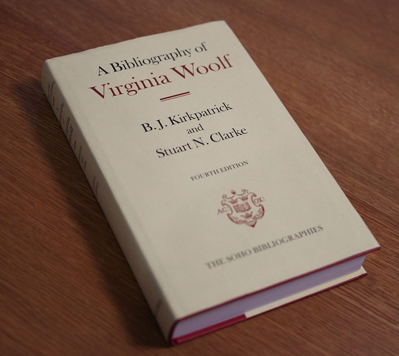 A copy of Brownlee Jean Kirkpatrick's 'A Bibliography of Virginia Woolf'