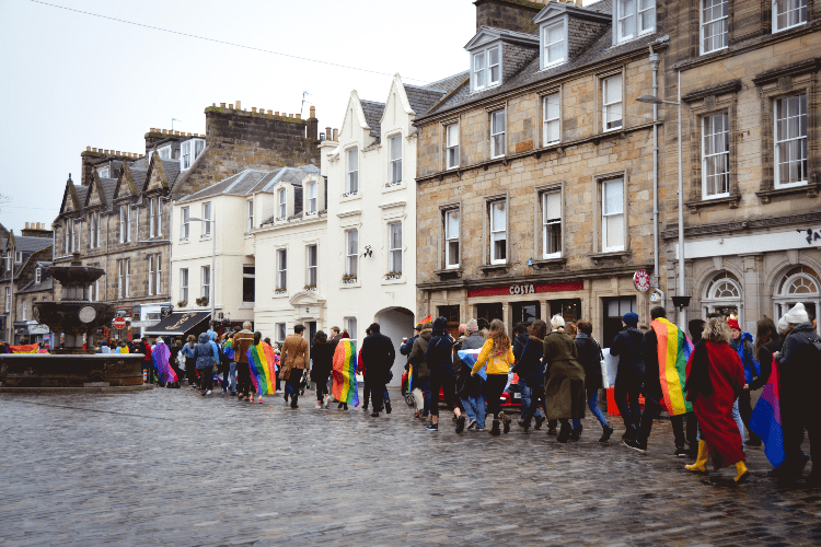 LGTB+ Pride march in town centre
