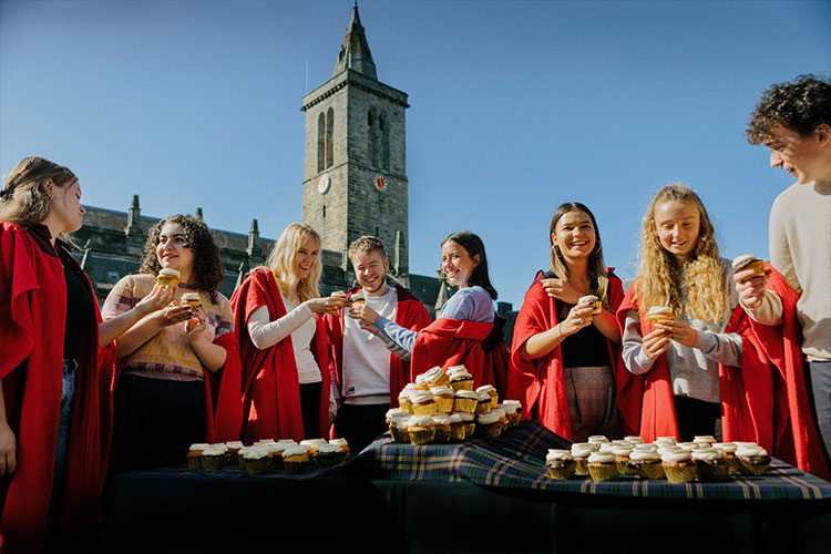 The icing on the cake - University of St Andrews students celebrate being top in the UK