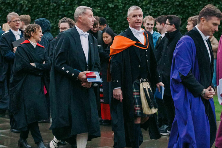 Gordon Moir joins the Academic Procession following the graduation ceremony on the afternoon of Wednesday 29 November