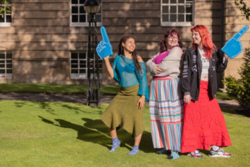 Students celebrate in St Mary's Quad