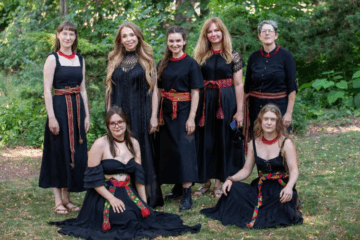 A group of women in Ukrainian dress