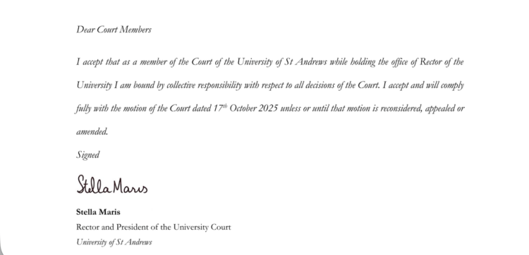 Declaration of the Rector’s position